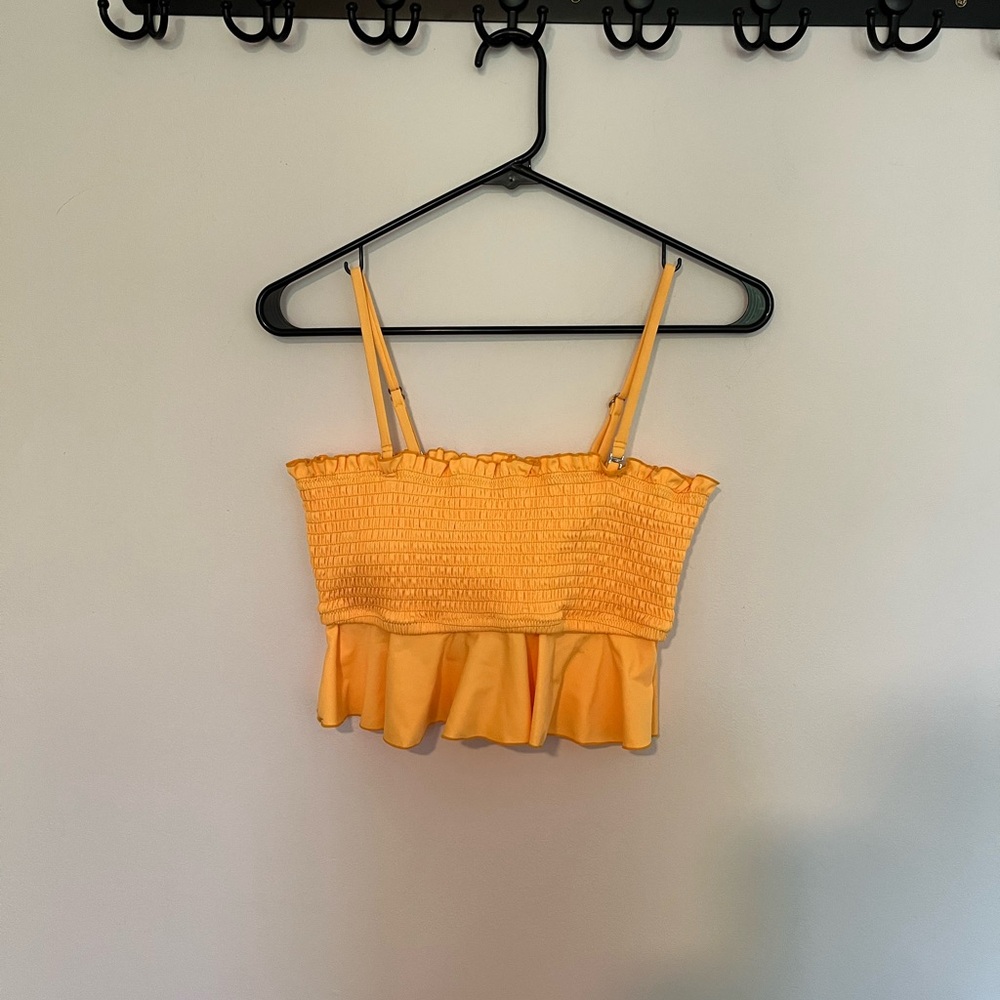 Yellow Ruffle Crop Bikini Top - Picture 3 of 12